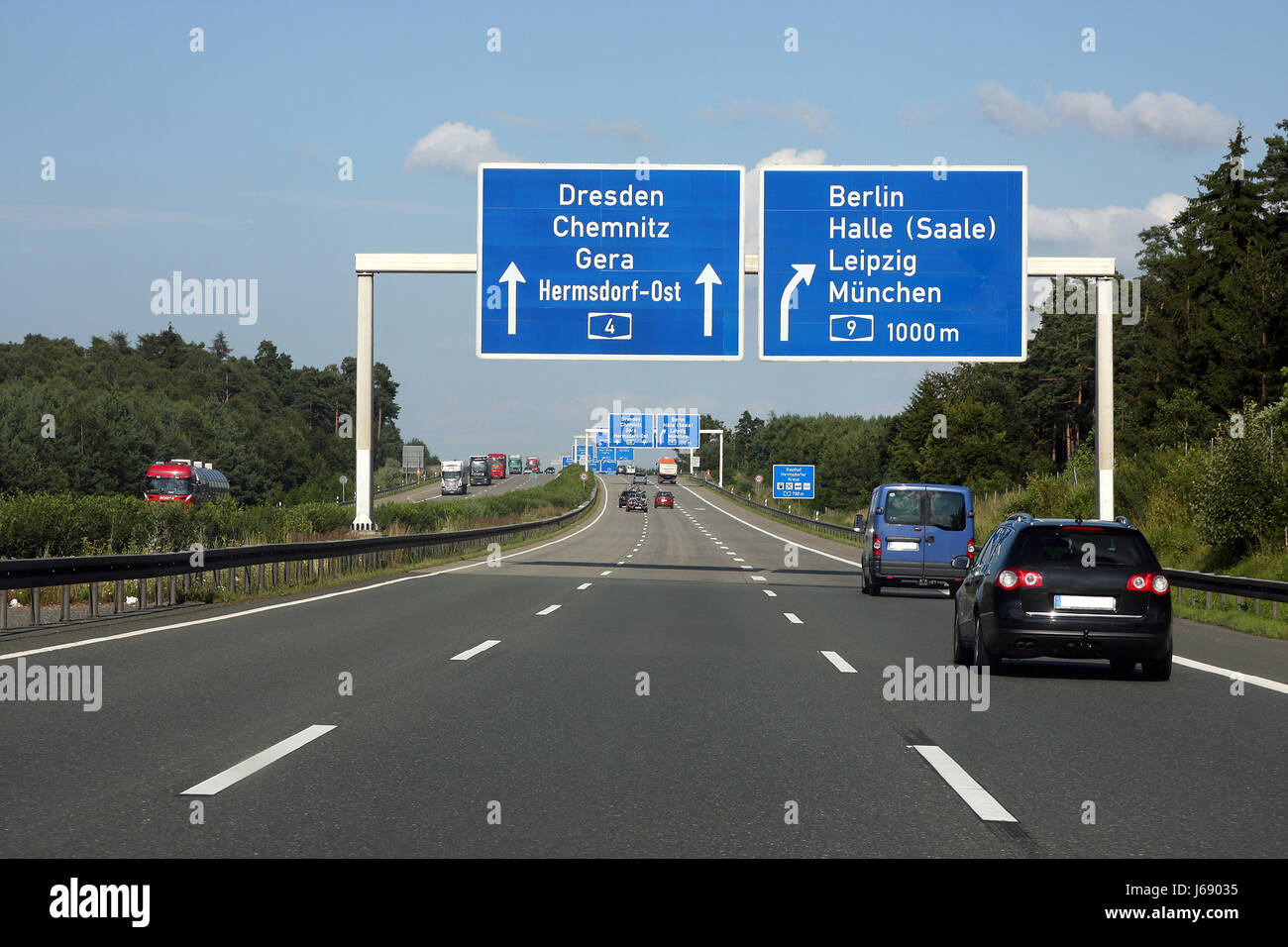 direction motorway highway sign signal traffic sign signpost Stock