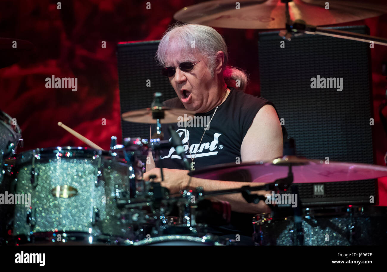 Munich, Germany. 19th May, 2017. Deep Purple drummer Ian Paice in Stock