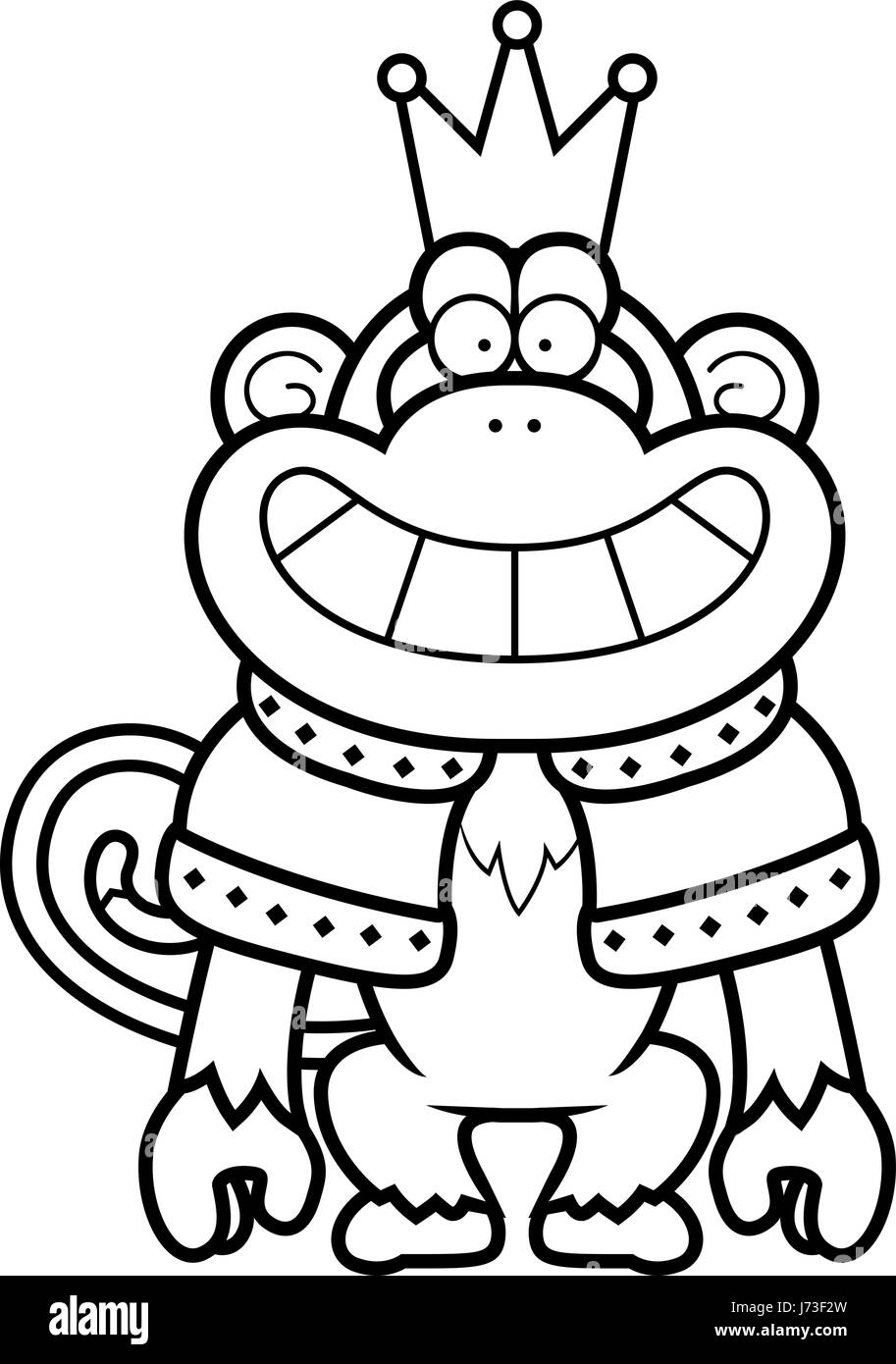 A Cartoon Illustration Of Monkey King With Crown And Robes
