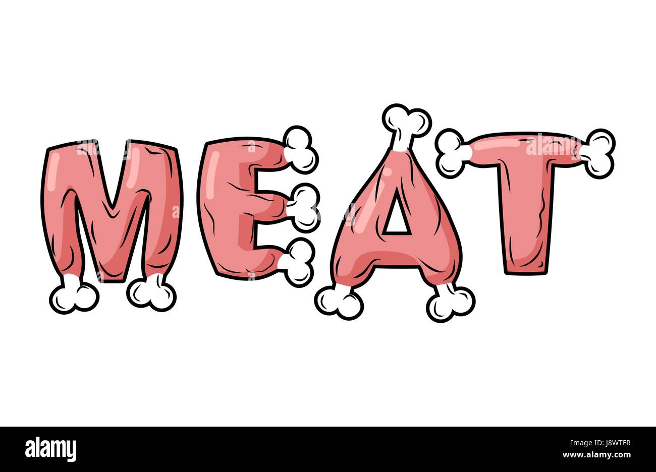 Meat Lettring Steak On Text Of Bones Pork Typography Beef Letters meat-lettring-steak-on-text-of-bones-pork-typography-beef-letters
