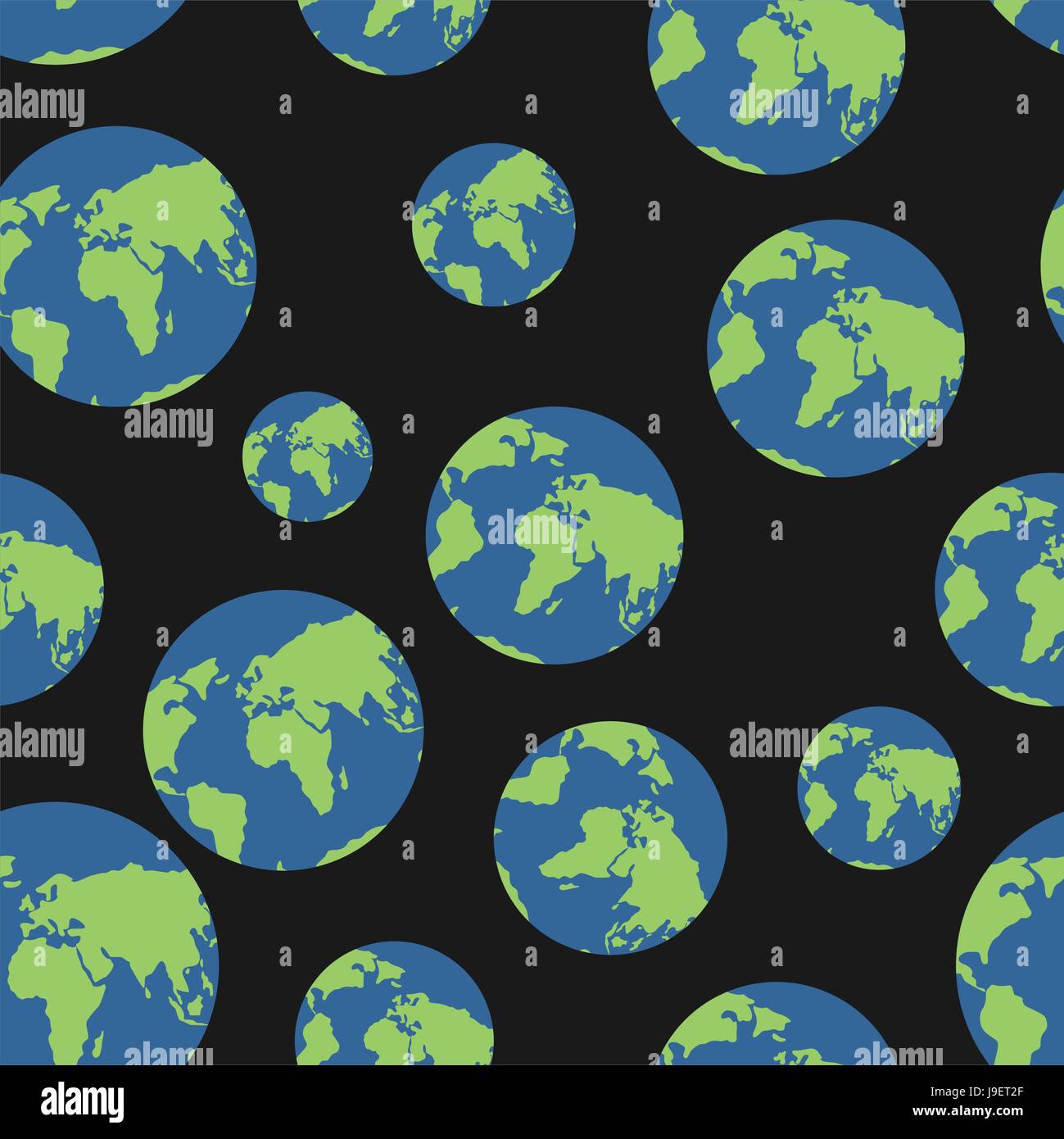 Globe seamless pattern. Globes of earth background. o black