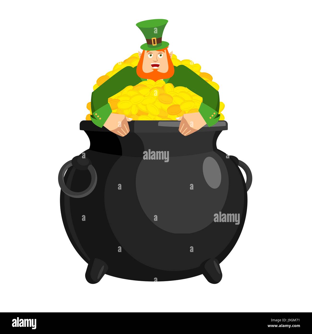 Uncategorized Leprechaun Pot leprechaun in pot gold dwarf with red beard and bowler golded coins legendary treasures for lucky st patrick s day holiday i