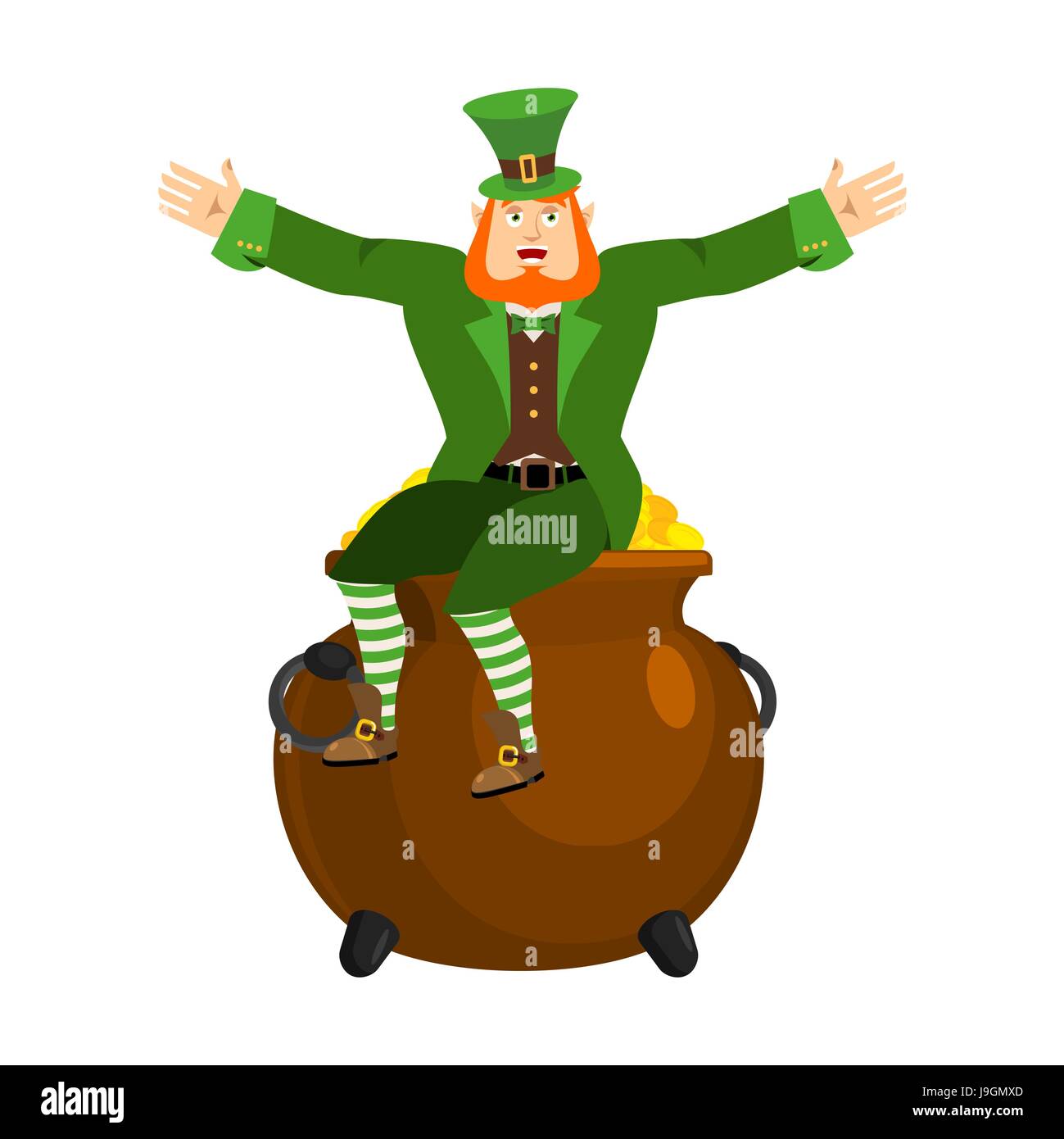 Uncategorized Leprechaun Pot leprechaun and pot of gold dwarf with red beard boiler golden coins legendary treasures for lucky st patrick s day holid