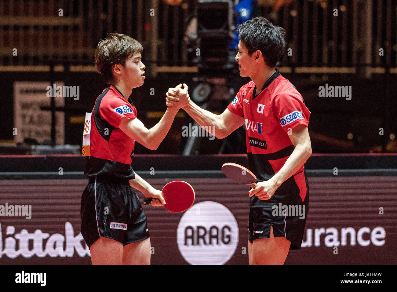 Masataka Morizono Yuya Oshima JPN JUNE 02 2017 ITTF World Table