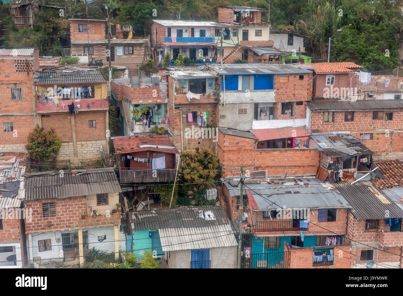 Slums in the city of Medellin, Colombia Stock Photo, Royalty Free Image
