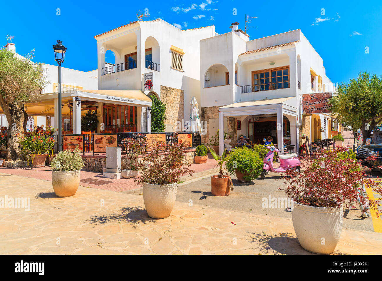 ibiza island, spain - may 18, 2017: traditional restaurant ibiza island, spain - may 18, 2017: traditional restaurant