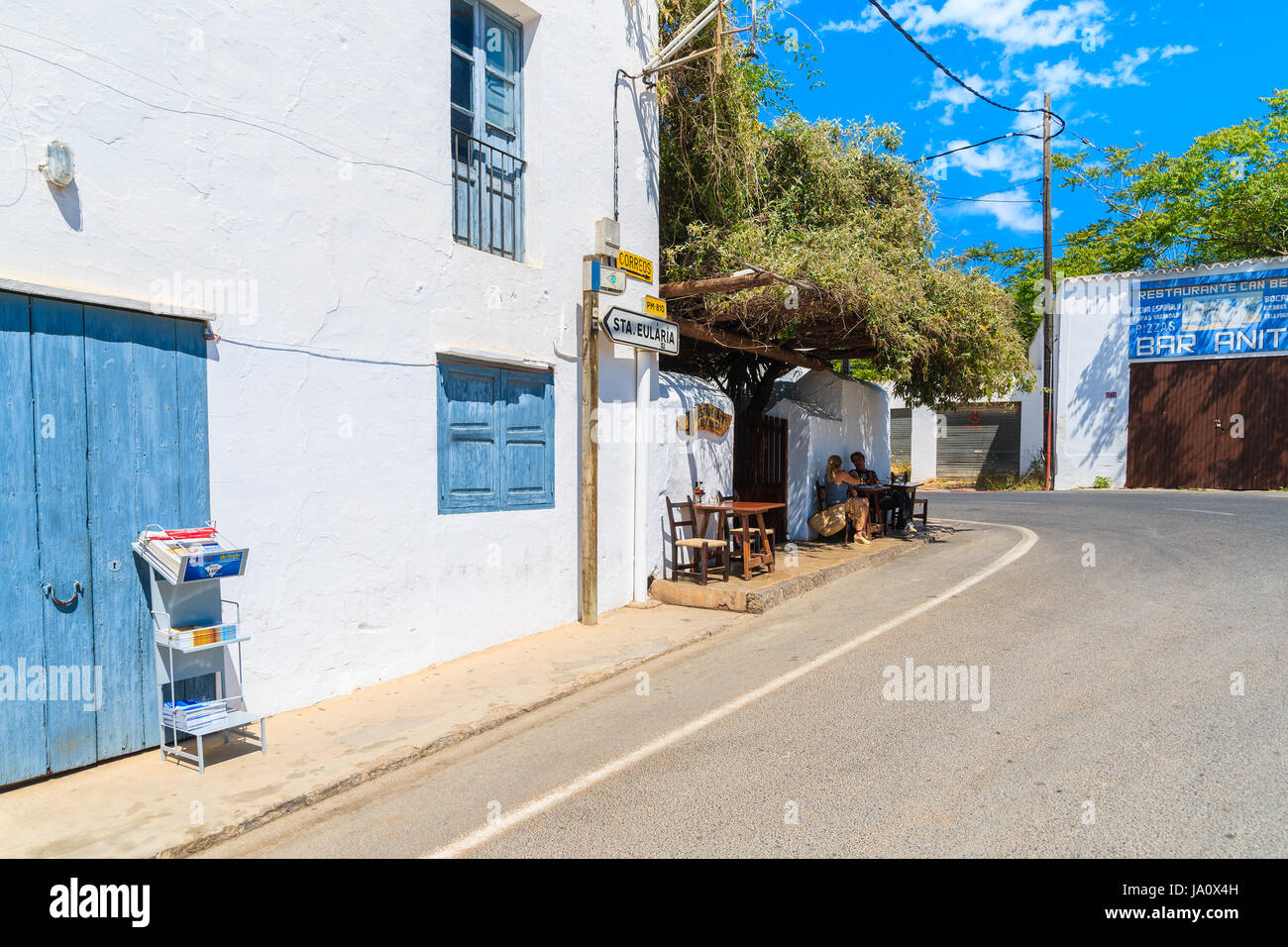 ibiza island, spain - may 18, 2017: traditional white house and ibiza island, spain - may 18, 2017: traditional white house and