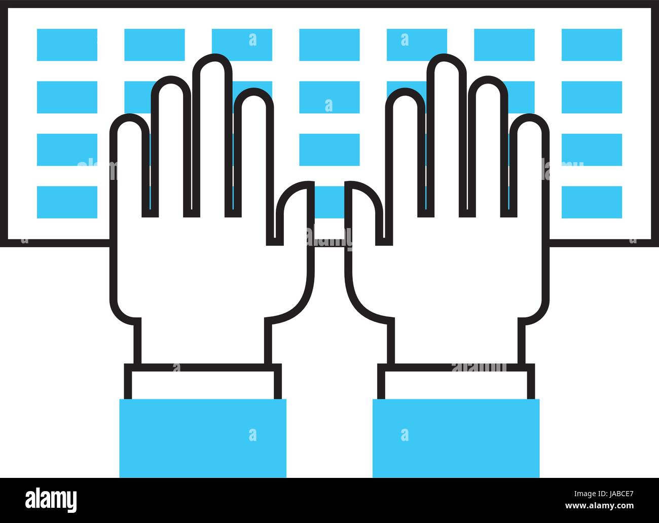 Computer Keyboard With Hands User Stock Vector Image Art Alamy