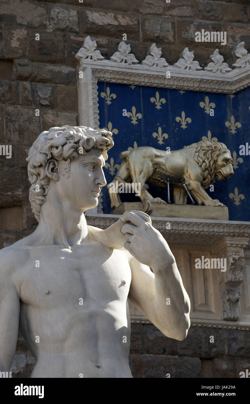 David Statue Before The Palazzo Vecchio Hi Res Stock Photography And