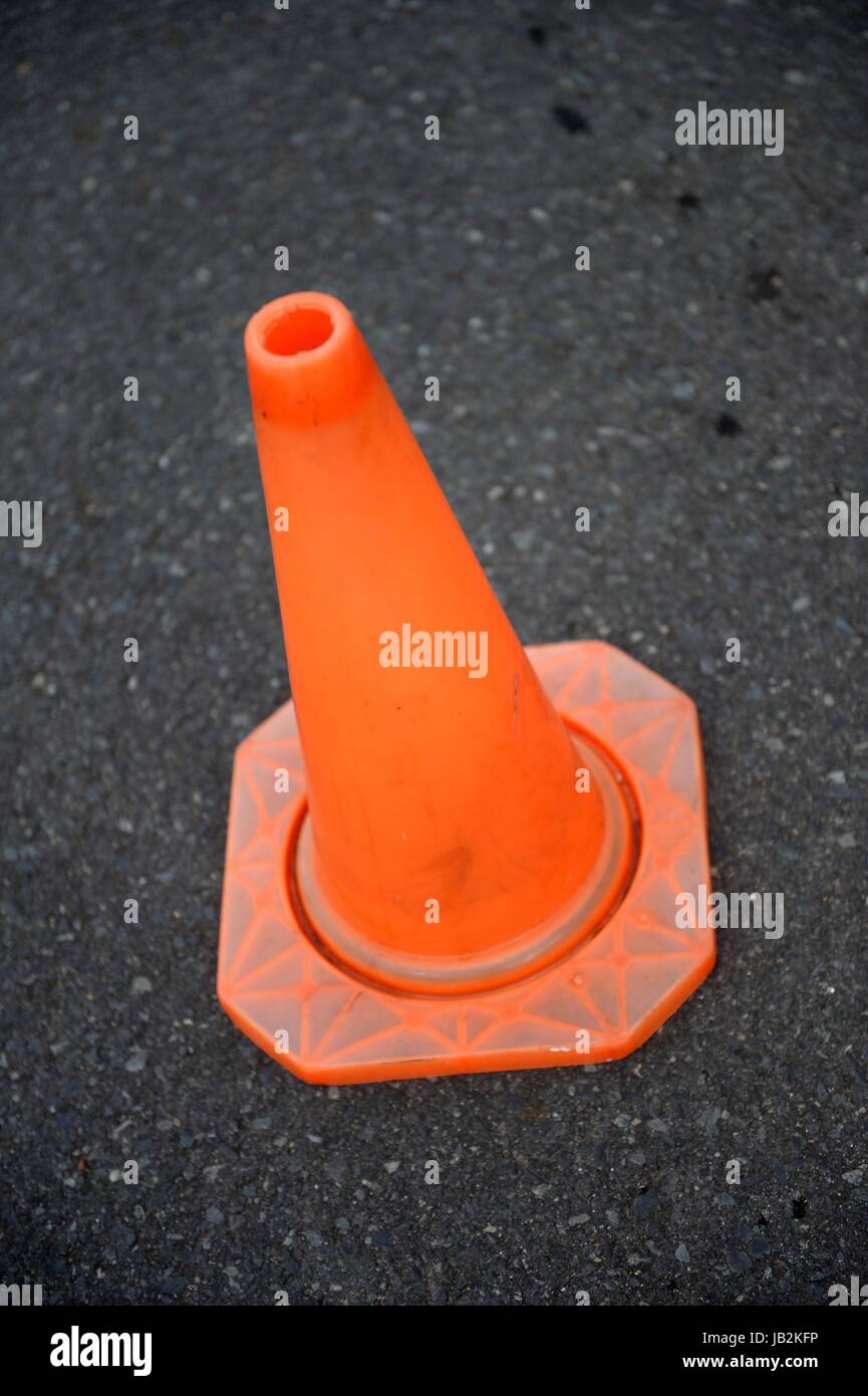 A Close Up Shot Of A Safety Cone On A Road Stock Photo Alamy