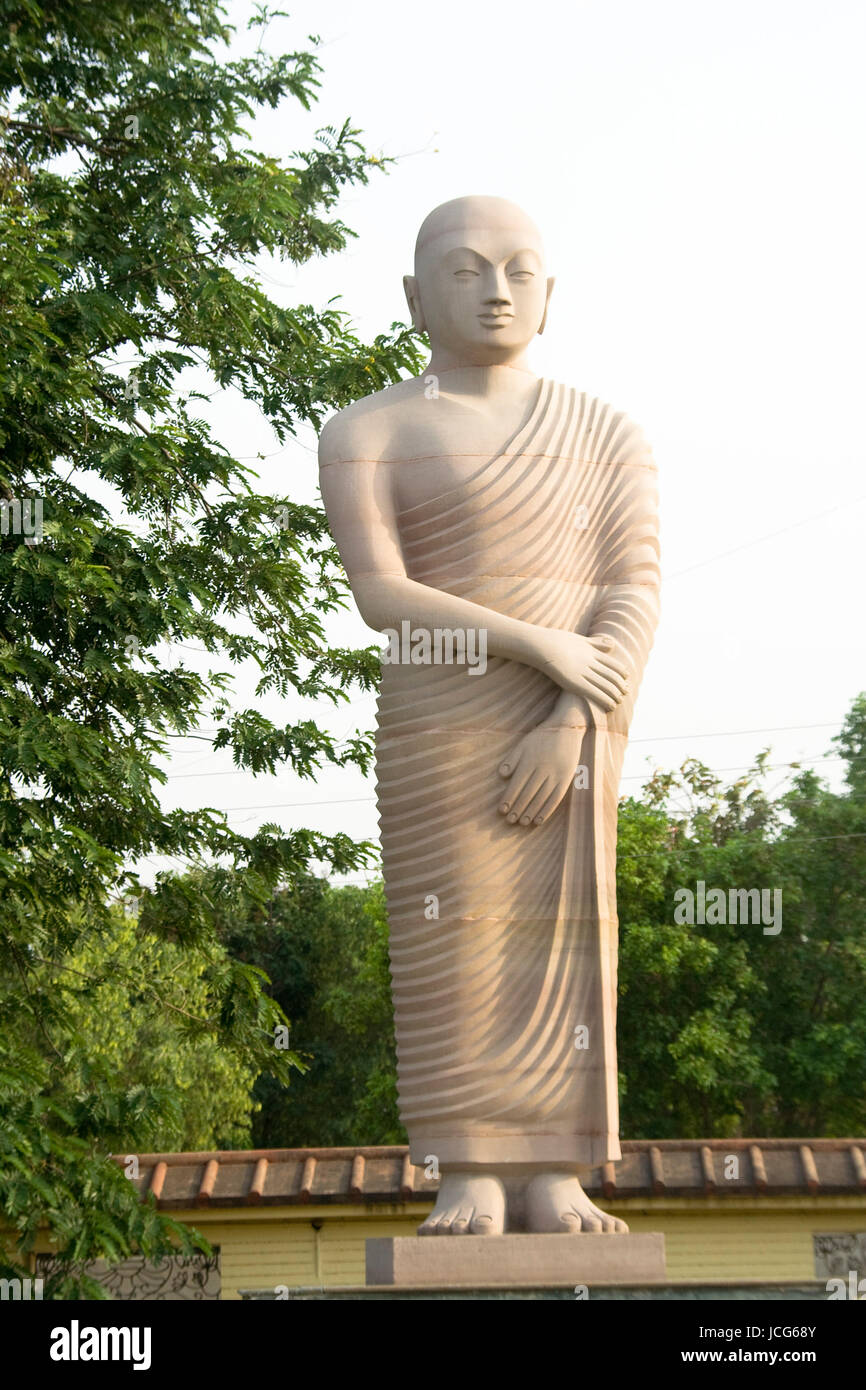 Statue Of Disciple Of Buddha Standing In Tranquil Mood Bodhgaya Bihar