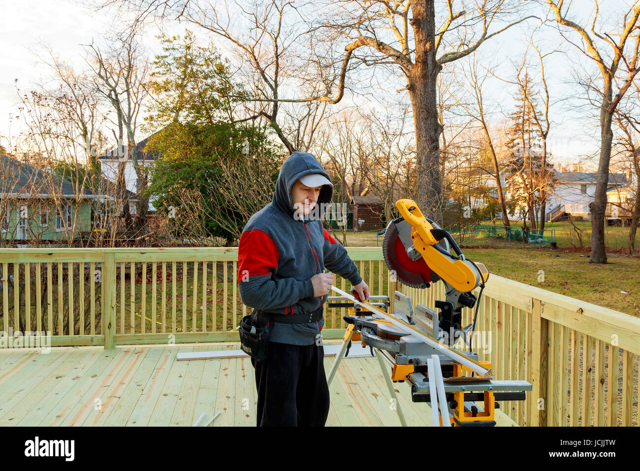 Circular Saw Carpenter Using Circular Saw For Wood Stock Photo Alamy