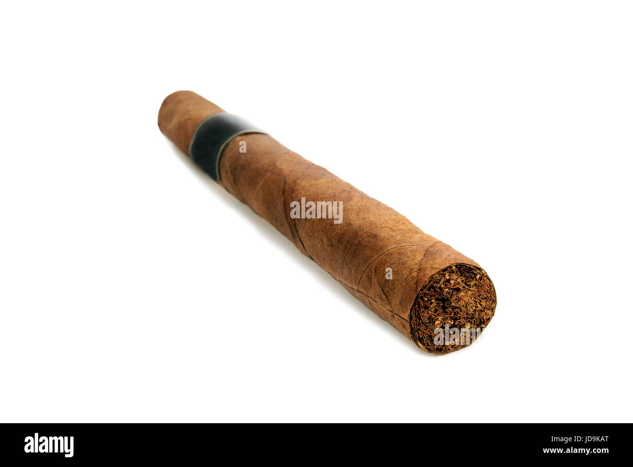 Big Brown Cigar Unburned On White Background Stock Photo Alamy