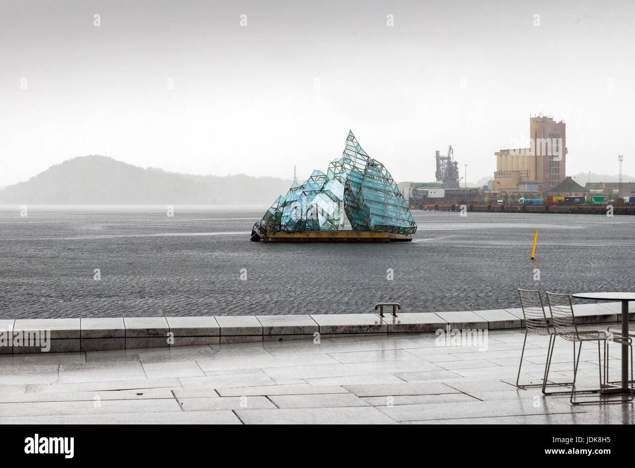 oslo, norway - june 7, 2017: the floating sculpture in front of oslo, norway - june 7, 2017: the floating sculpture in front of