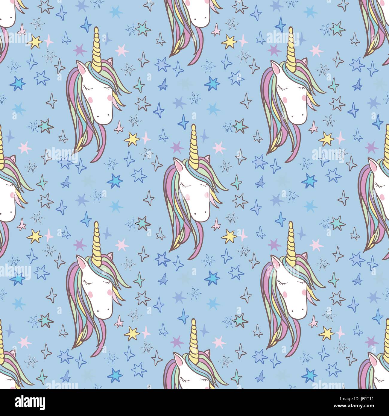 Unicorn Rainbow Seamless Pattern Stock Vector Image Art Alamy