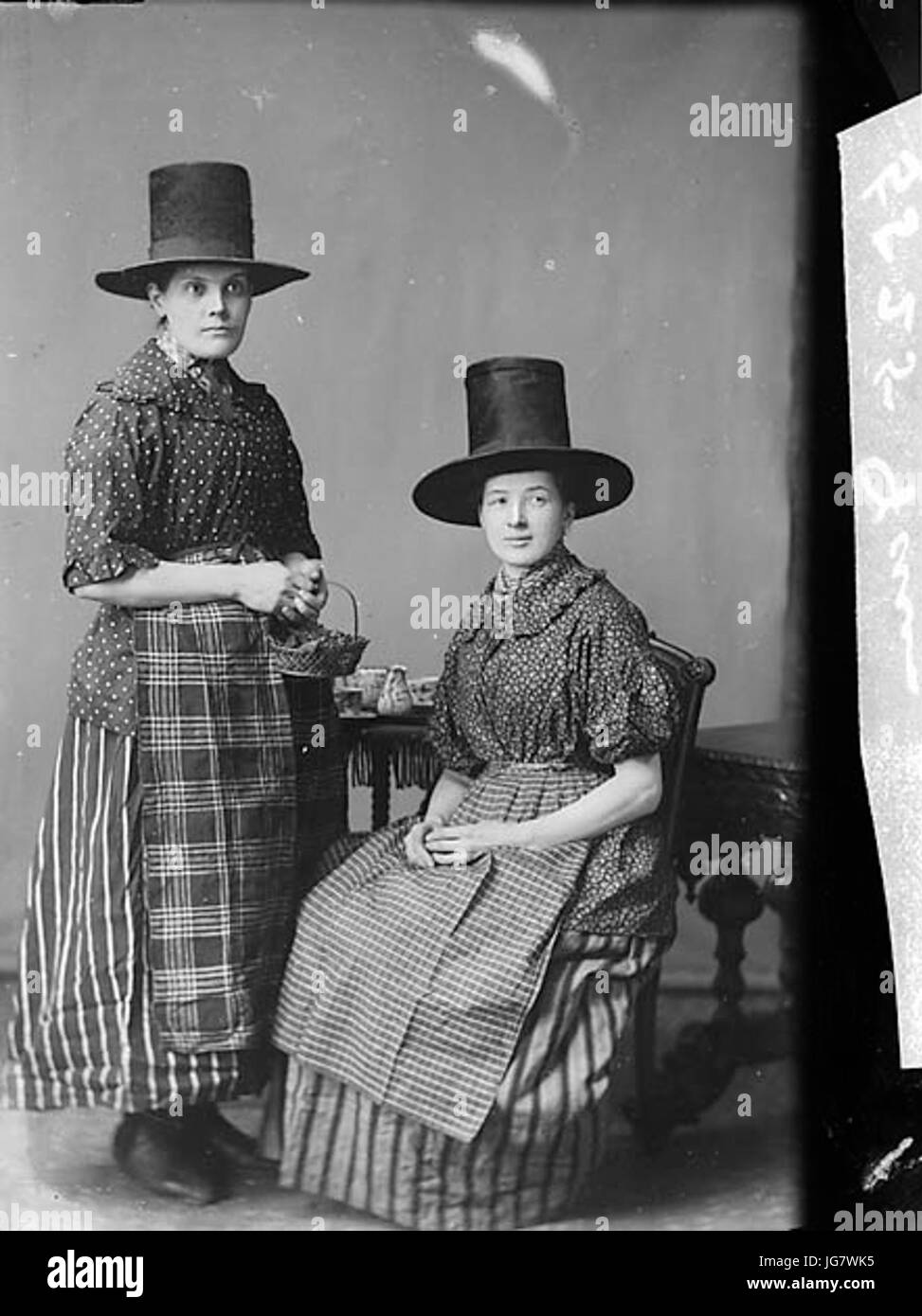 Two Women In National Dress 28Davies29 NLW3362584 Stock Photo Alamy