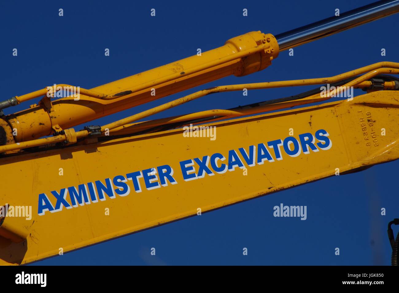 Excavator Diggers Working on the Beach management Scheme. Dawlish Stock