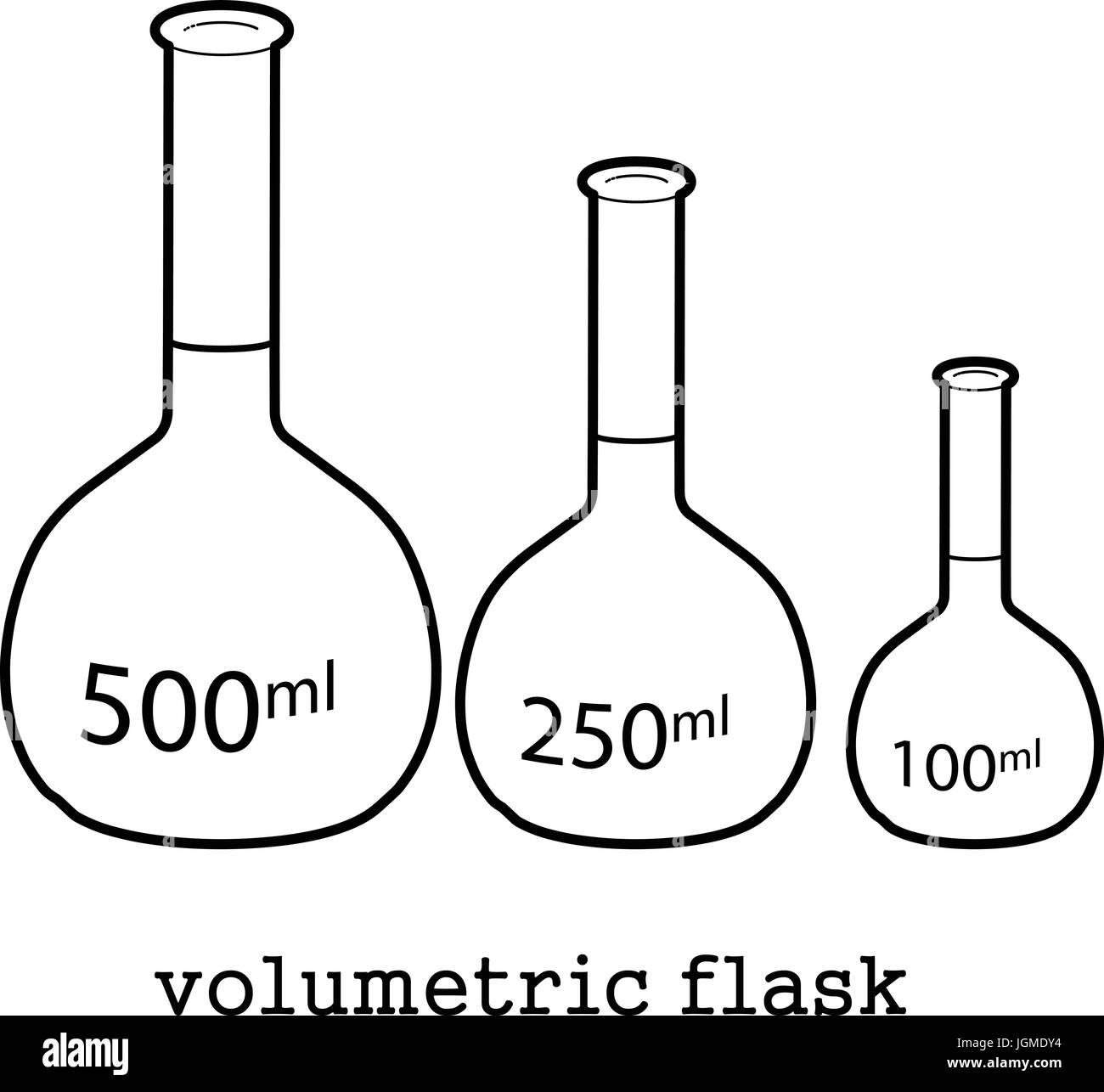 volumetric flask icon outline Stock Vector Art & Illustration, Vector