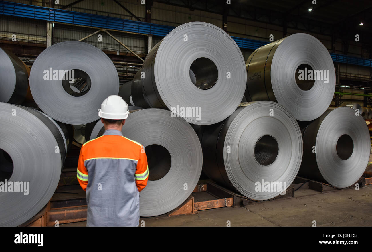 eisenhuettenstadt germany 3rd july 2017 cold rolled sheet metal rolled sheet metal