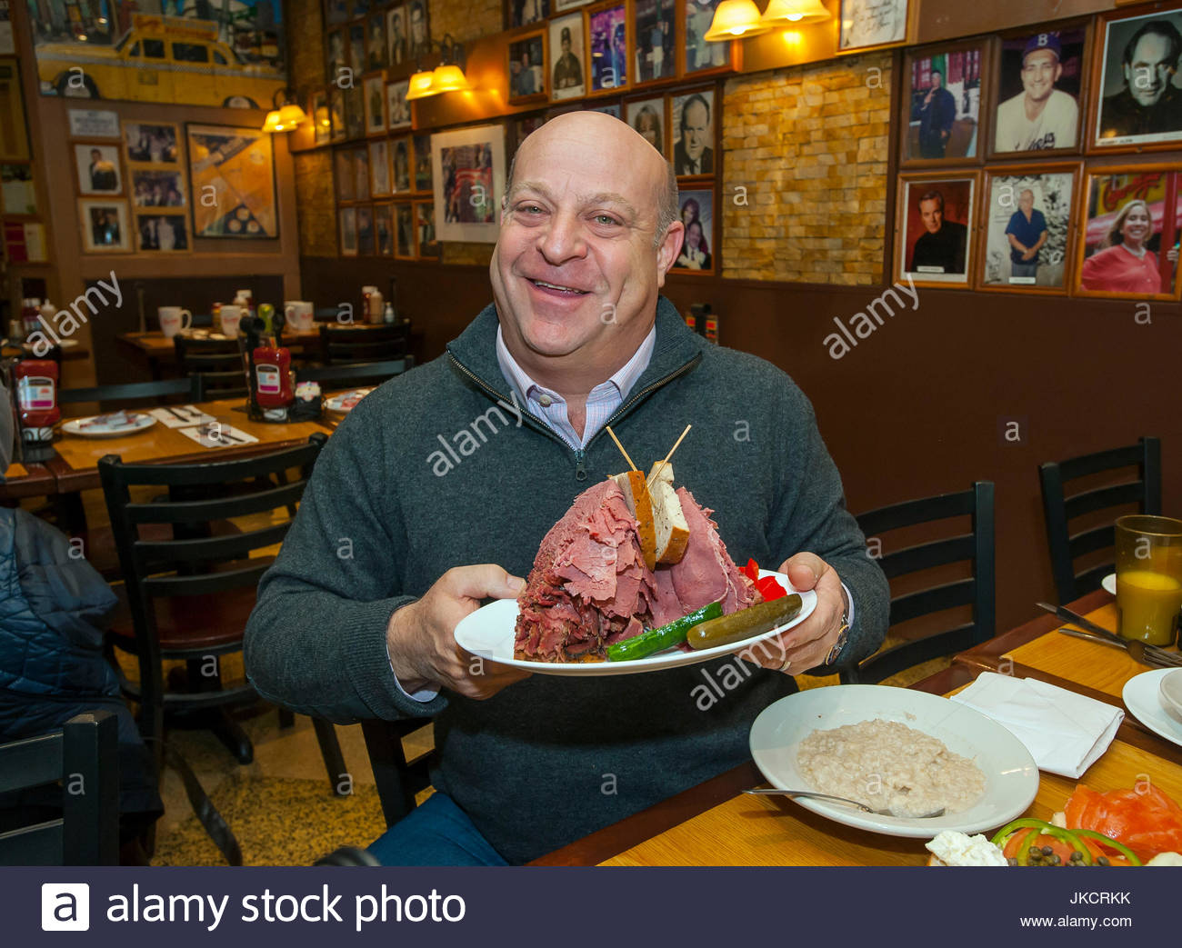 Kurt Benjamin. The newly reopened Carnegie Deli in New York with Stock