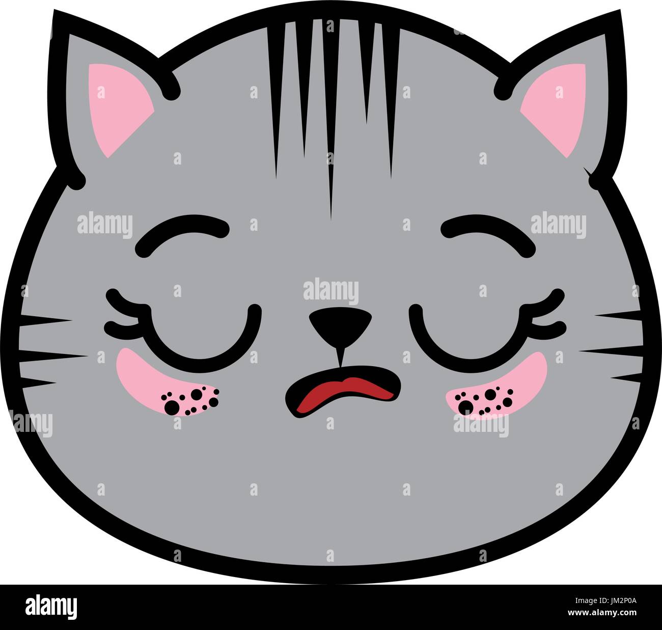 isolated cute cat face icon vector illustration graphic design stock