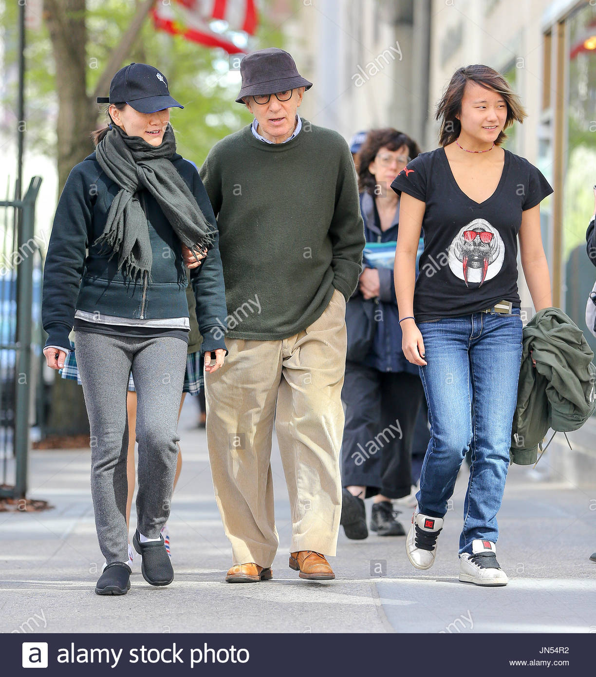 Woody Allen, SoonYi Previn and Bechet Allen. Woody Allen and his Stock
