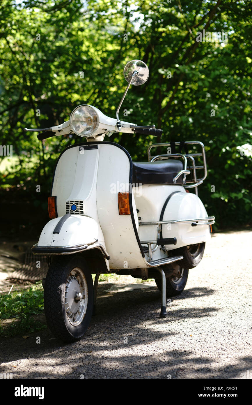The Front View And Side On An Old Nostalgic Small Impeller Scooter The Front View And Side On An Old Nostalgic Small Impeller Scooter