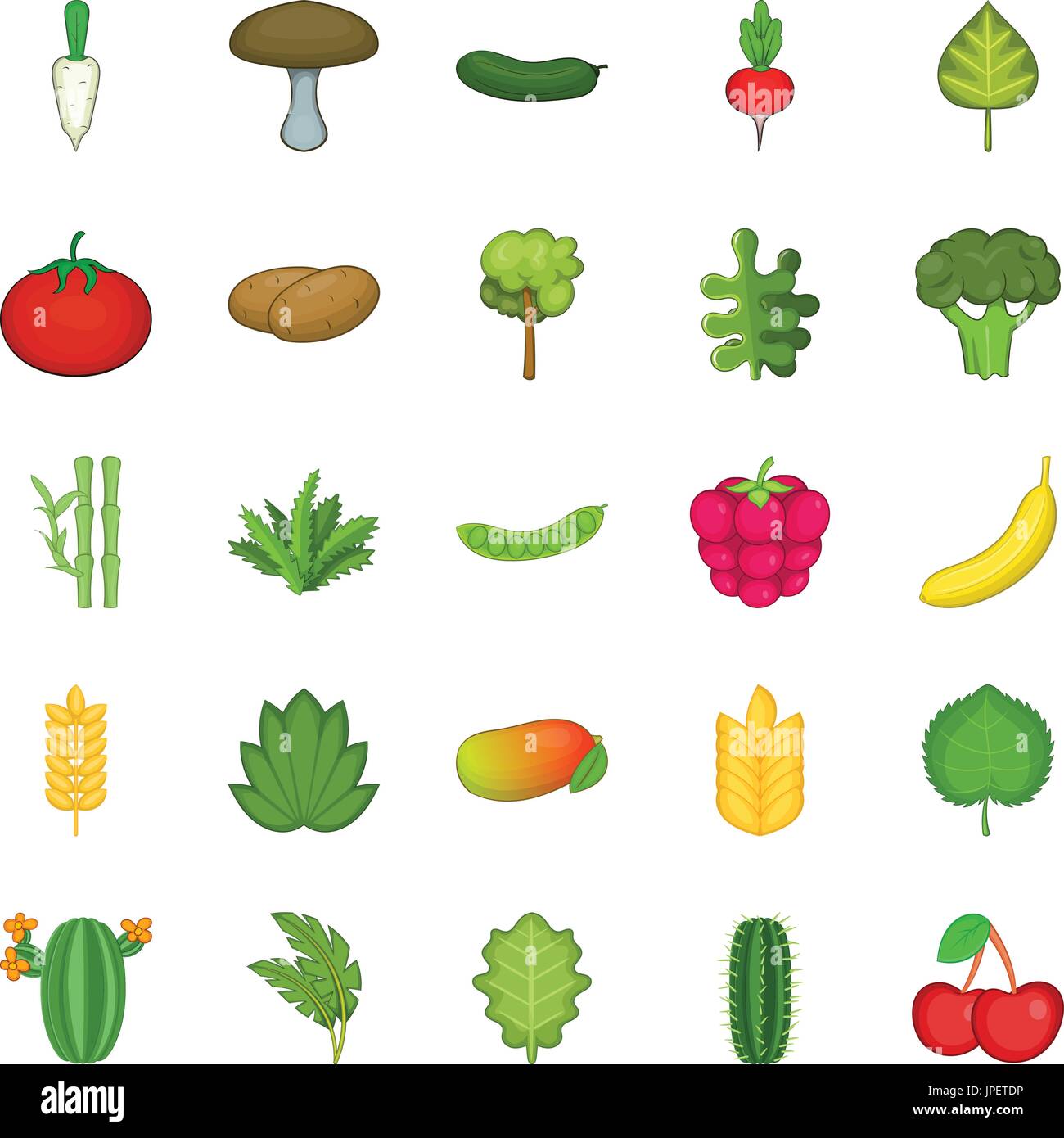 Salad Icons Set Cartoon Style Stock Vector Image Art Alamy