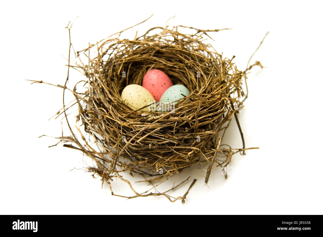 Natural Birds Nest On A White Background Stock Photo Alamy