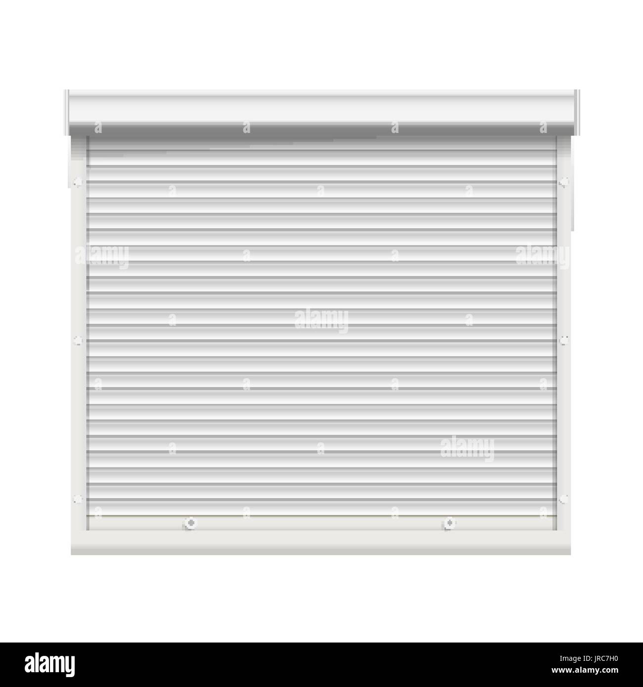 Realistic Window Roller Shutters Vector Front View Isolated Stock