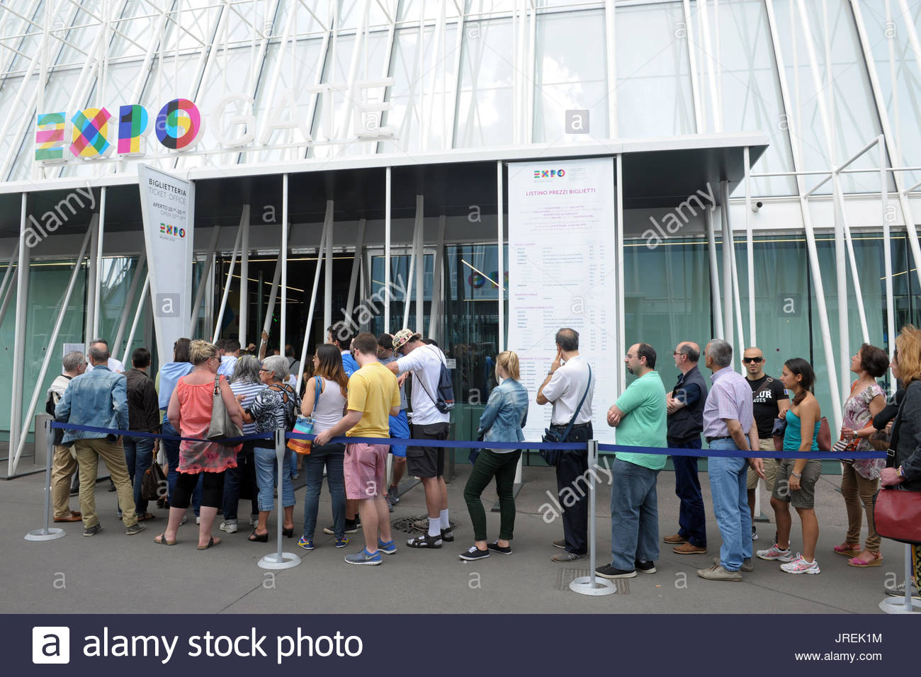 Expo Gate - lined up to buy tickets. Milano Expo Stock Photo ... Expo Gate - lined up to buy tickets. Milano Expo Stock Photo ...