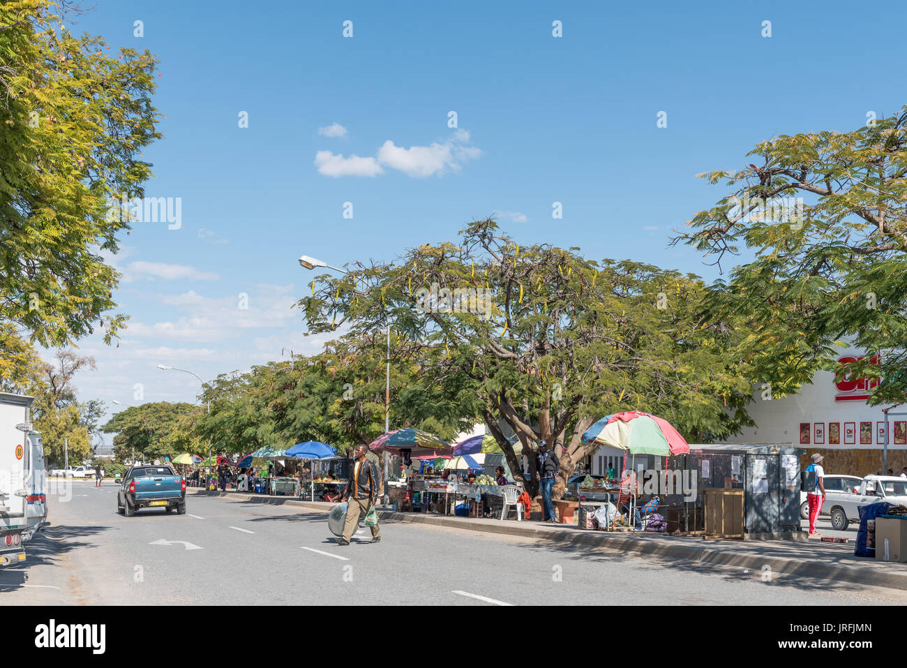 GROOTFONTEIN NAMIBIA JUNE 20 2017 A Street Scene With Street