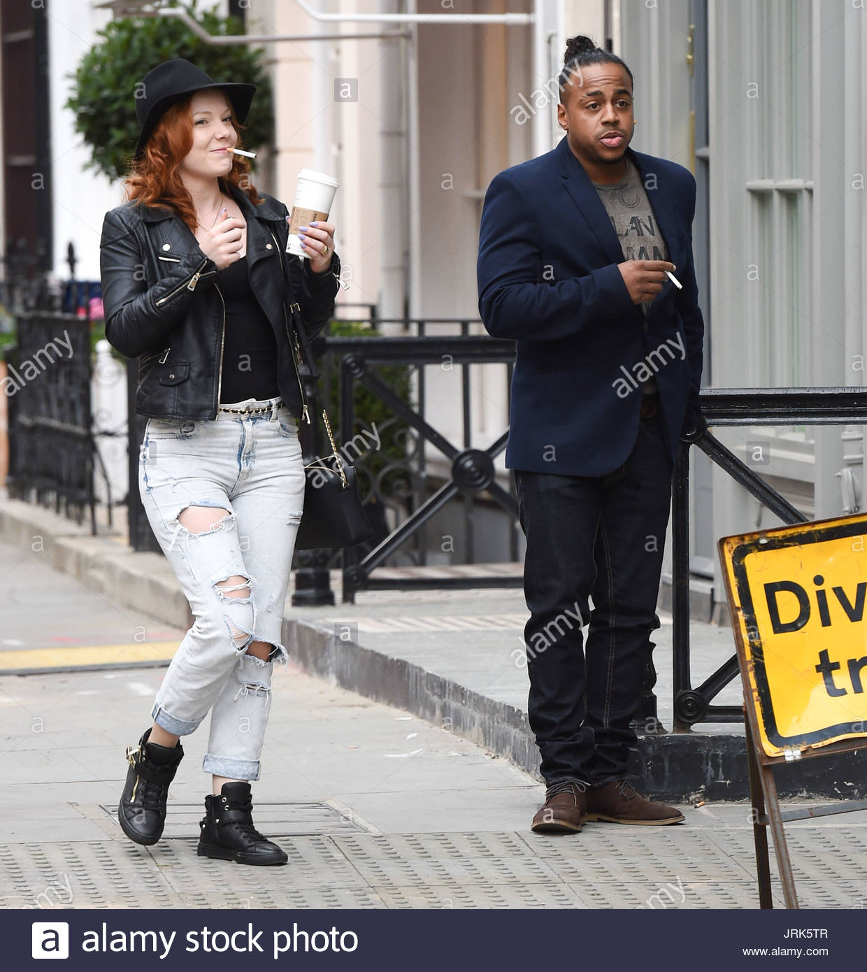 Bradley McIntosh. Bradley McIntosh and partner pictured out shopping Stock Photo, Royalty Free