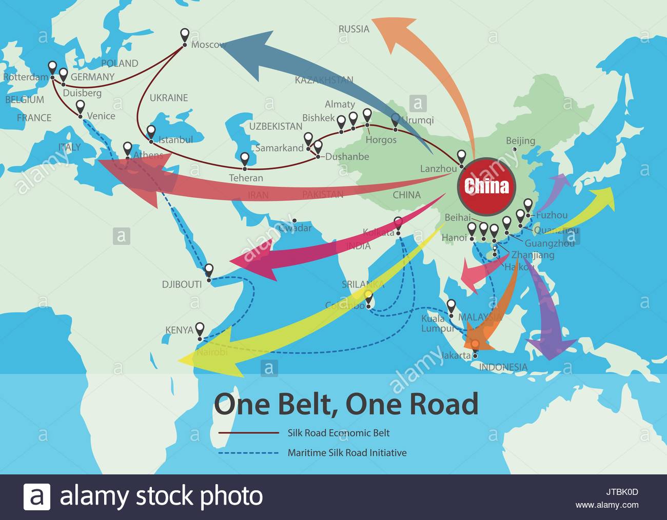 One Belt, One Road, Chinese Strategic Investment In The Future Map ...