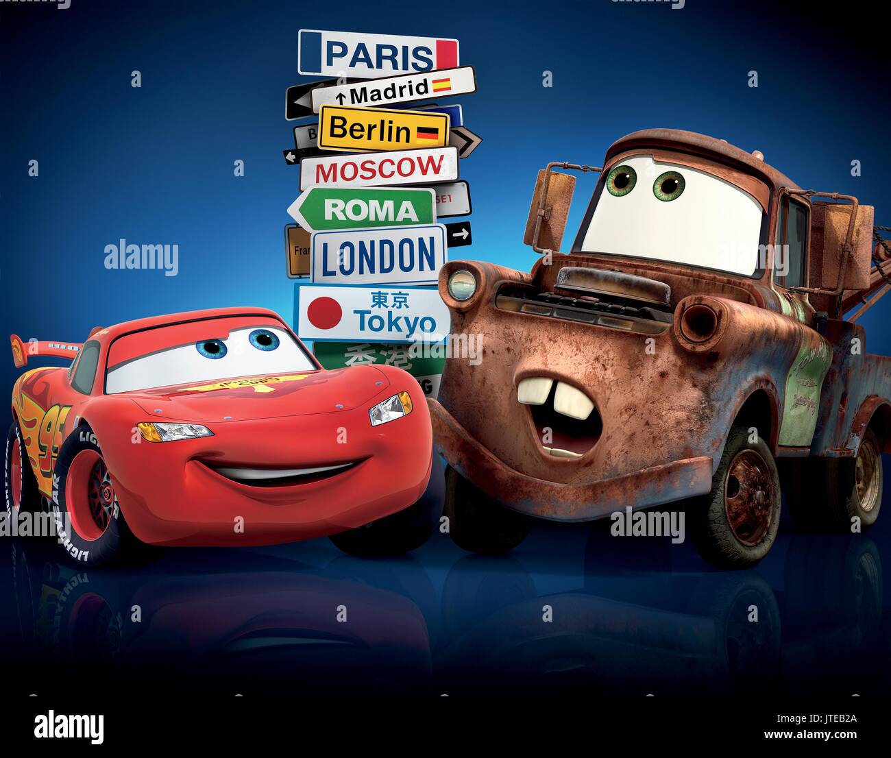 LIGHTNING MCQUEEN & MATER POSTER CARS 2 (2011 Stock Photo, Royalty Free