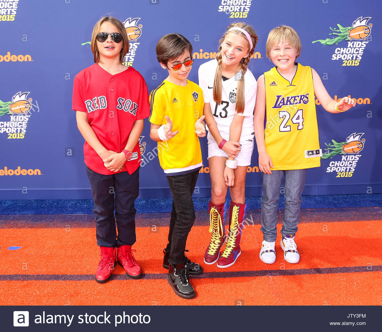 Aidan Gallagher, Casey Simpson, Lizzy Greene , Mace Coronel Stock Photo
