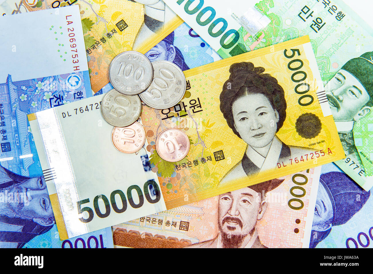 South Korean Won Currency Stock Photo Alamy