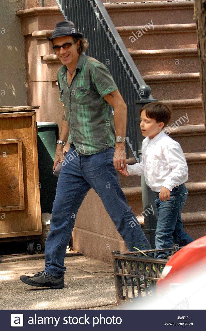 Daniel DayLewis with son Cashel Blake DayLewis and wife Rebecca Stock