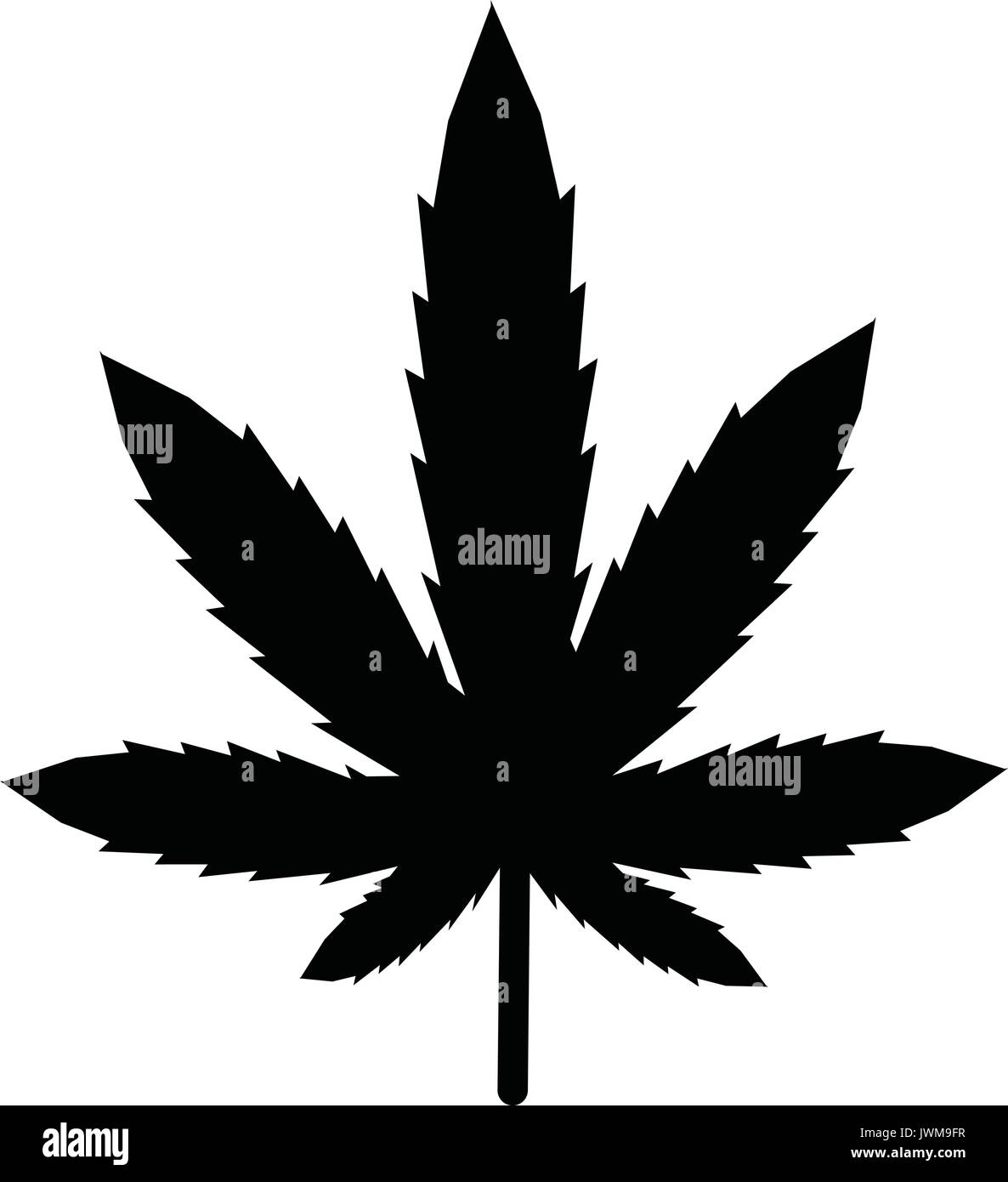 Black White Marijuana Leaf Cannabis Stock Photos & Black White