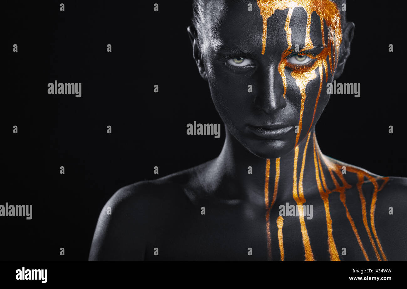Dramatic Leaking Black Paint Face Paint Dramatic Leaking Black Paint Face Paint