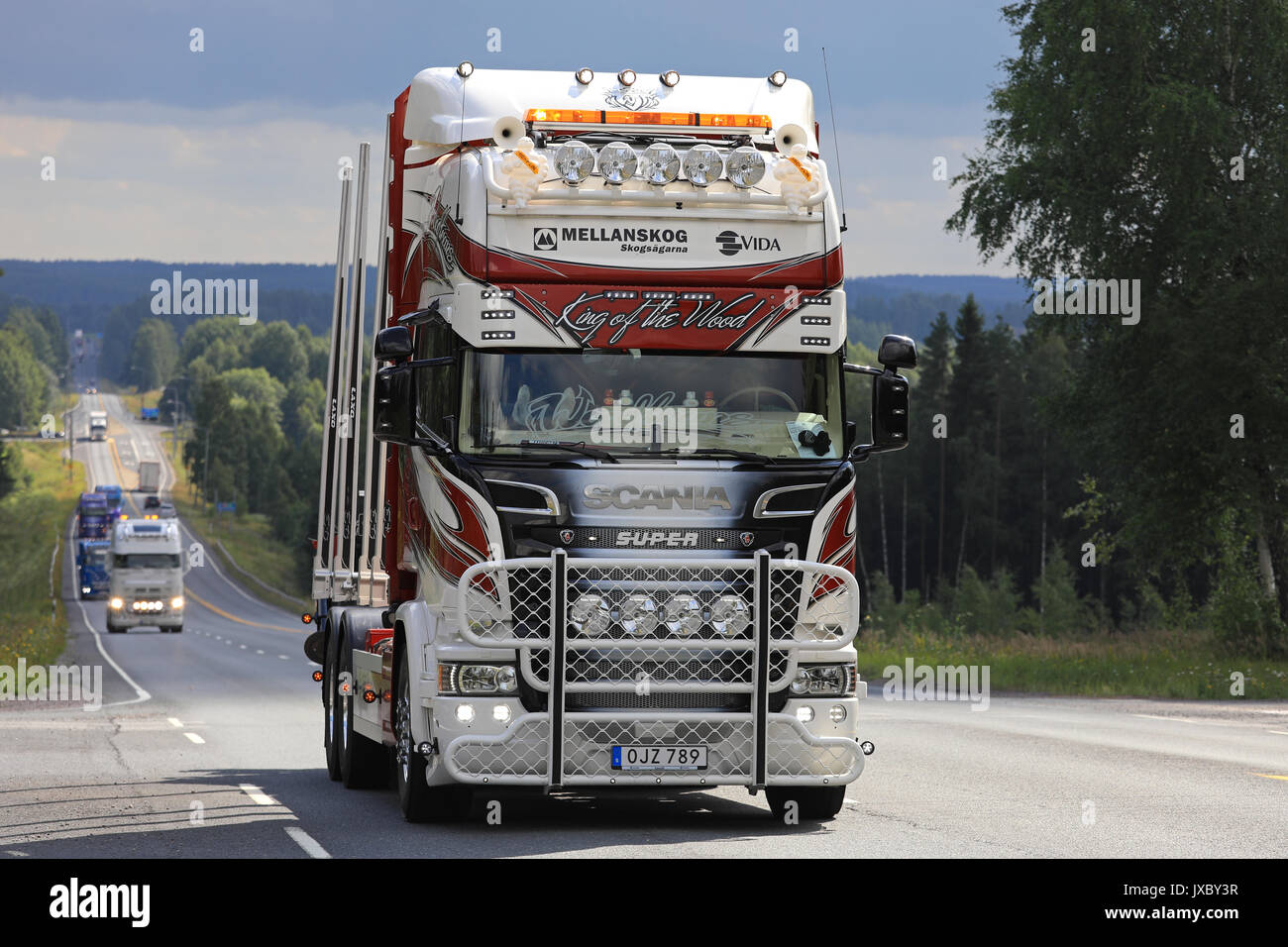 IKAALINEN, FINLAND - AUGUST 10, 2017: Logging truck Scania ...