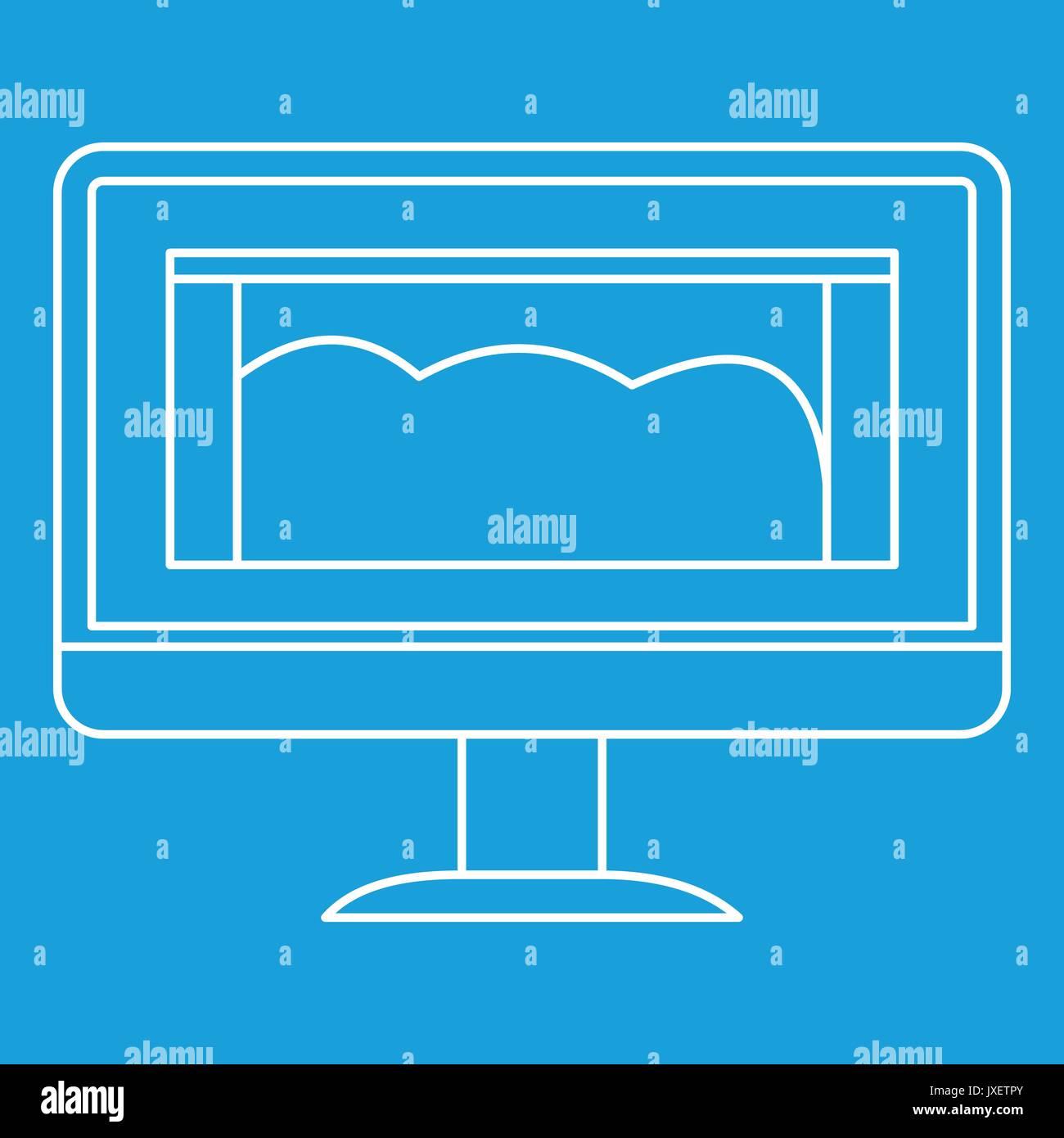 Drawing Monitor Icon Outline Style Stock Vector Image Art Alamy