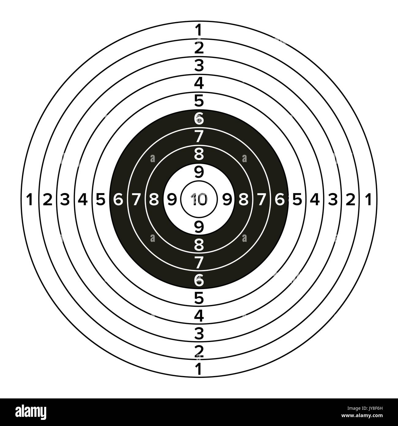Target Gun Vector. Classic Paper Shooting Target Illustration. For