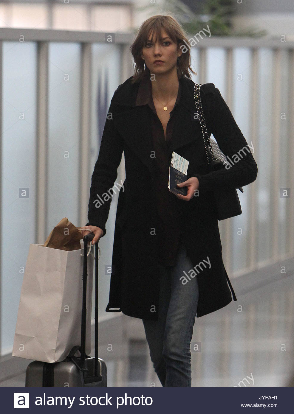 Karlie Kloss. Model Karlie Kloss departs out of JFK airport in New
