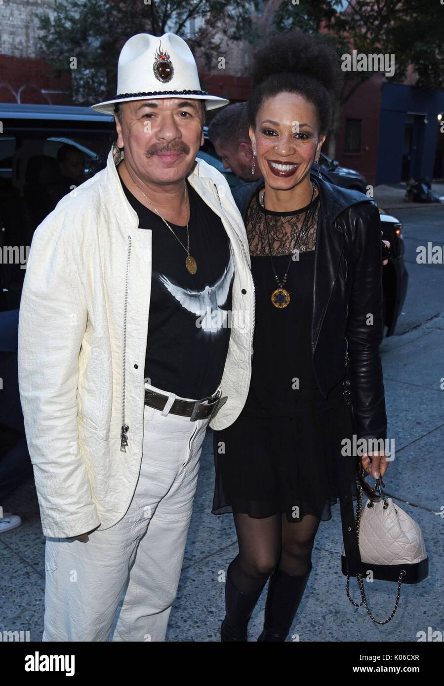 New York, NY, USA. 21st Aug, 2017. Carlos Santana, Cindy Blackman at