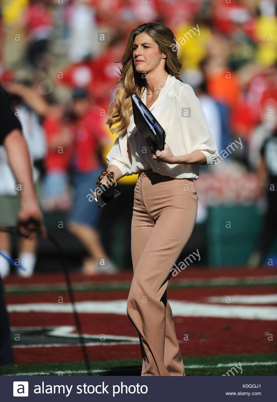 Erin Andrews. ESPN sideline reporter Erin Andrews struts her stuff