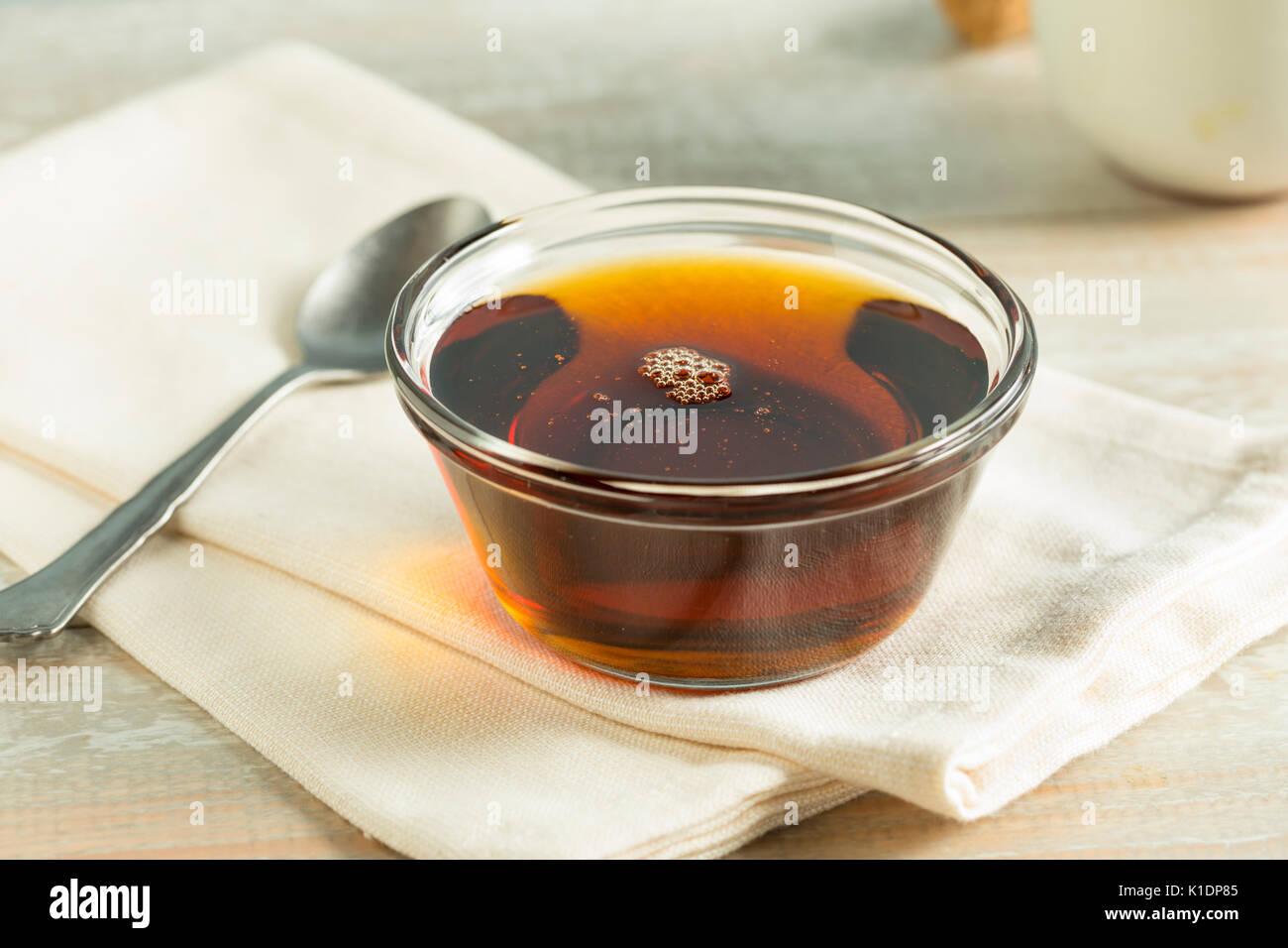 Raw Organic Dark Agave Syrup In A Bowl Stock Photo Alamy