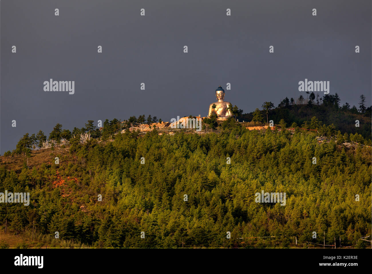 Buddha Dordenma Statue High On A Hillside Above Thimphu Bhutan