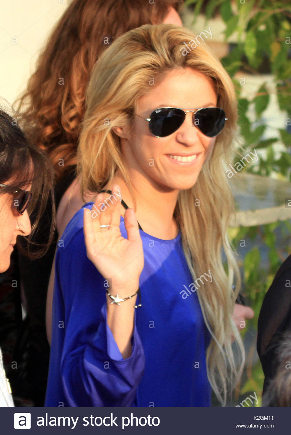 Shakira. Colombian pop singer Shakira arrives at Marco Polo Airport