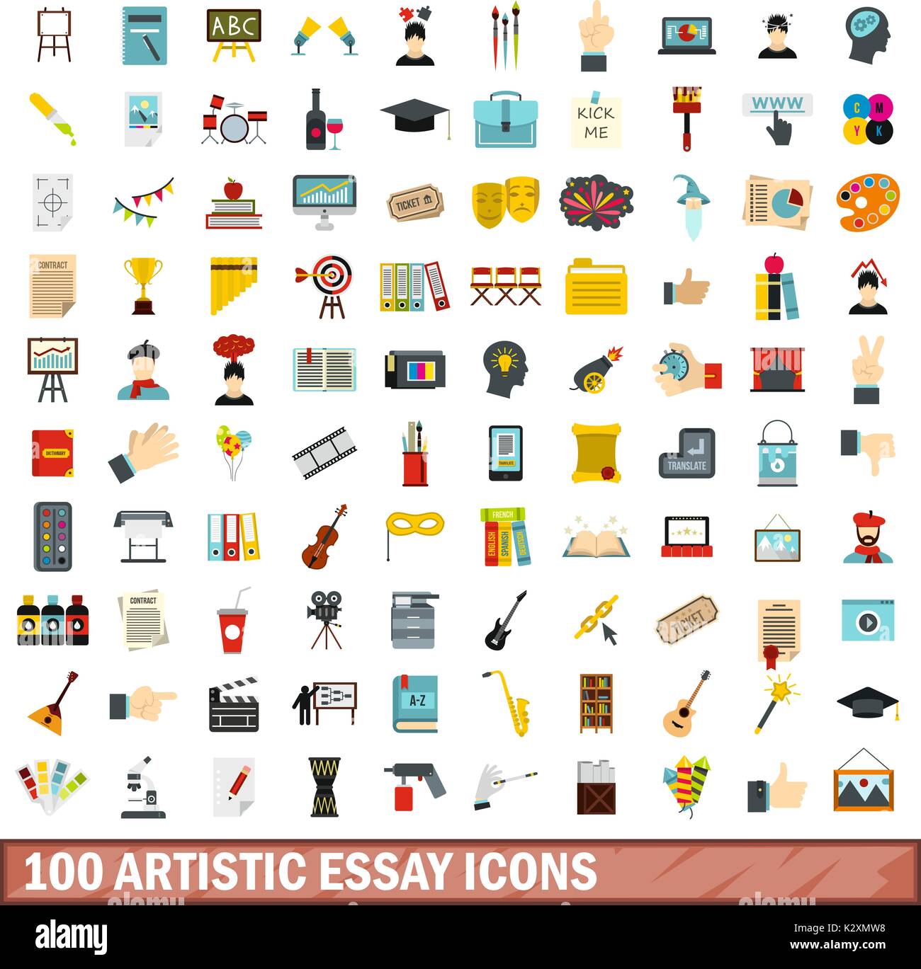Artistic Essay Icons Set Flat Style Stock Vector Art Artistic Essay Icons Set Flat Style Essays Examples English also How To Write A Thesis Paragraph For An Essay Sample Business Essay